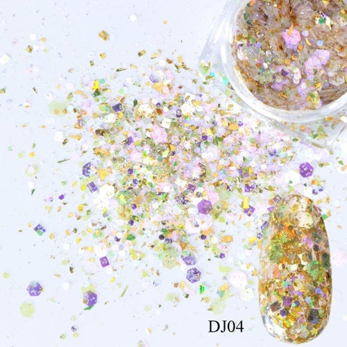 1 Box Nail Mermaid Glitter Flakes Sparkly 3D