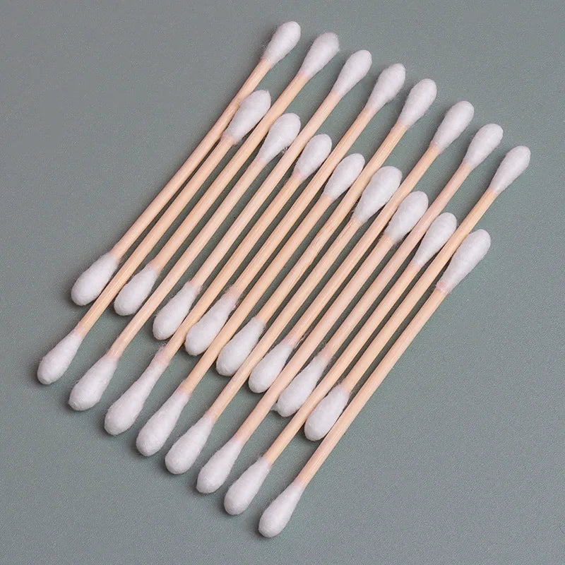 100/500 Count Cotton Swabs Double Pointed Cotton Buds Precision Tips With Bamboo Sticks For Personal Nail Art Makeup Tools