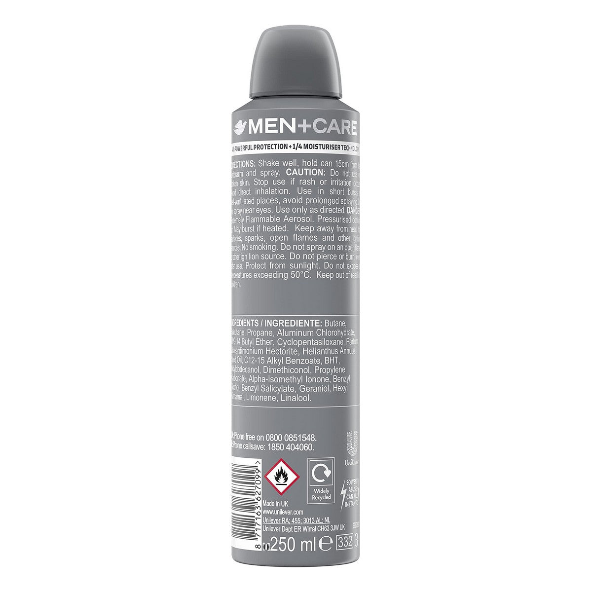 Spray Deodorant Dove Mens Sport Active + Fresh (250 ml)