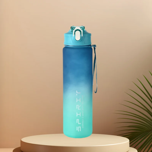 Sports Water Bottle with Time-Tracking Straw Leak Proof Locking Flip