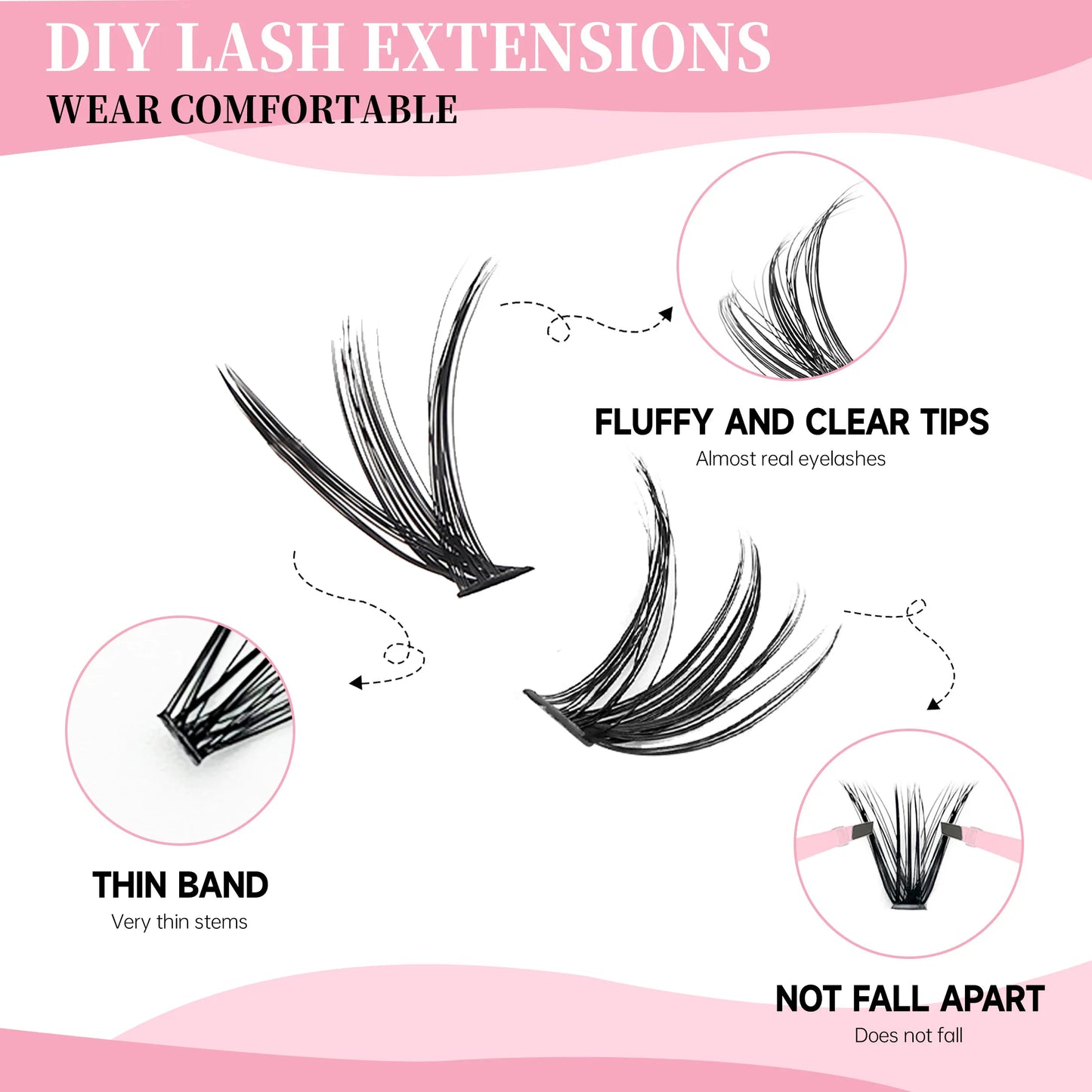 DIY Lashes Extension Kit Lash Bond and Seal Remover Eyelashes 200 PCS