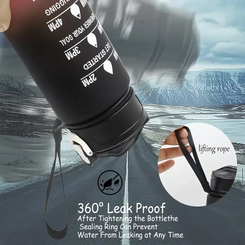 Sports Water Bottle with Time-Tracking Straw Leak Proof Locking Flip