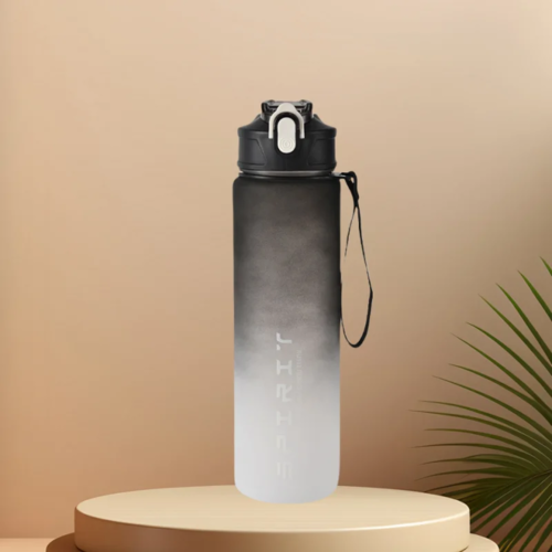 Sports Water Bottle with Time-Tracking Straw Leak Proof Locking Flip