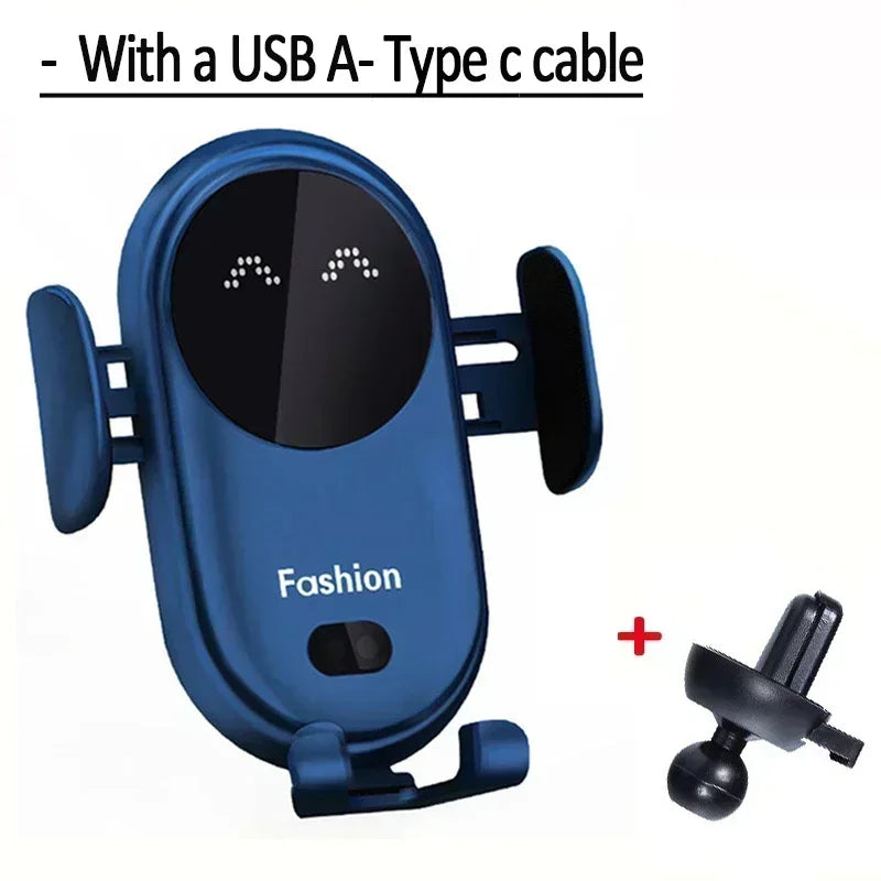 360° Rotation Car Wireless Charger Automatic Clamping Infrared Induction Phone Stand for iPhone 16 15 14 13 Samsung Galaxy S24