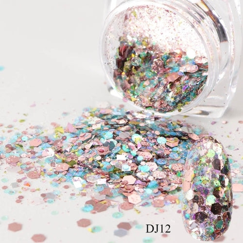 1 Box Nail Mermaid Glitter Flakes Sparkly 3D
