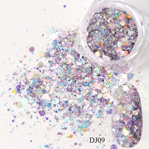 1 Box Nail Mermaid Glitter Flakes Sparkly 3D