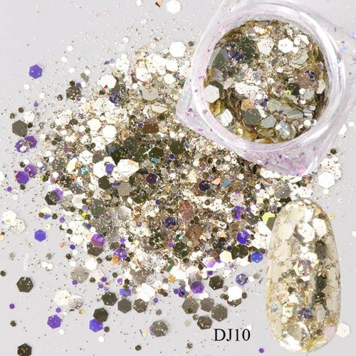 1 Box Nail Mermaid Glitter Flakes Sparkly 3D