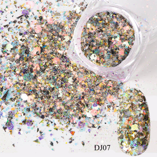 1 Box Nail Mermaid Glitter Flakes Sparkly 3D