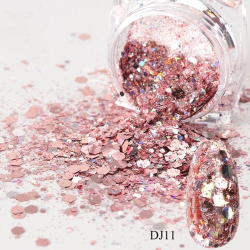 1 Box Nail Mermaid Glitter Flakes Sparkly 3D