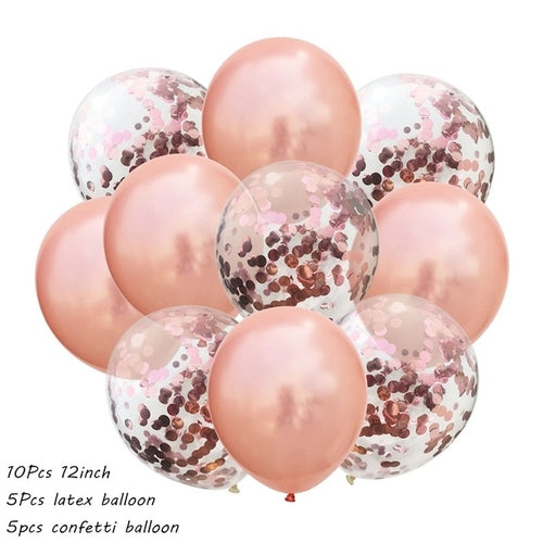 10Pcs Metal Latex Balloons Confetti Balloon Set