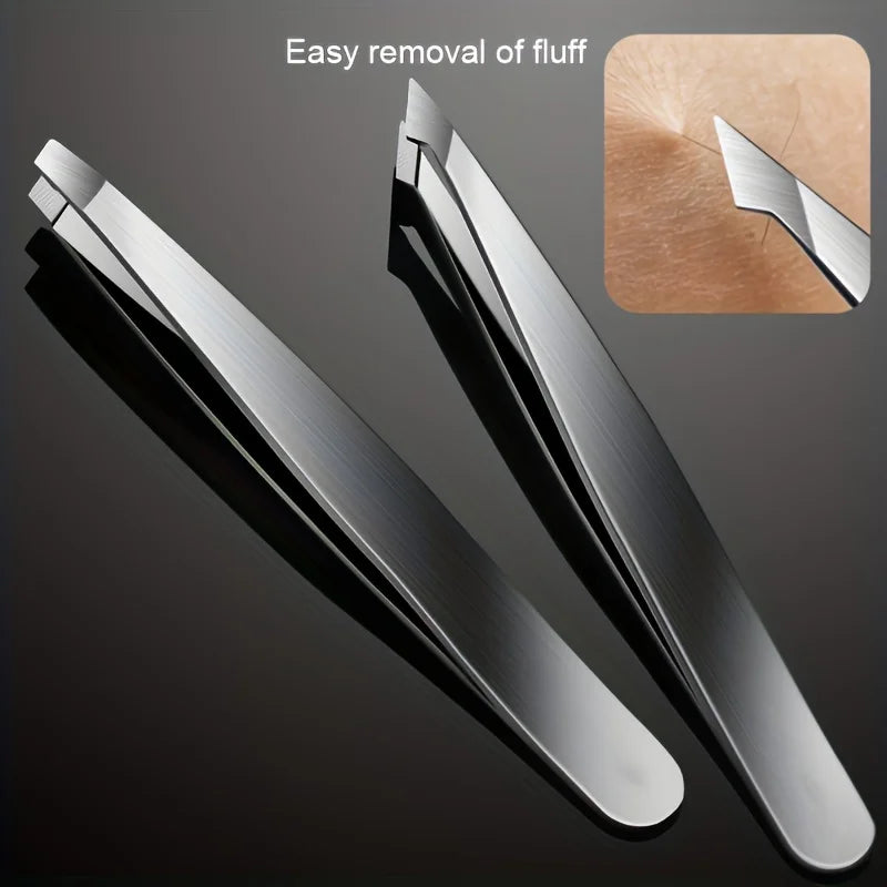 4Pcs Professional Stainless Steel Precision Tweezers - Expertly Crafted for Flawless Eyebrow Shaping, Facial Hair Removalv women