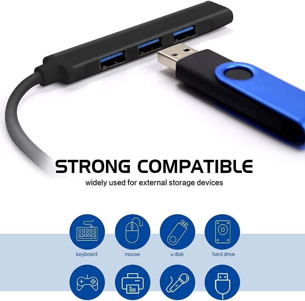 USB-C Type C to USB 3.0 4 Port Hub Splitter For PC Phone Mac iPad