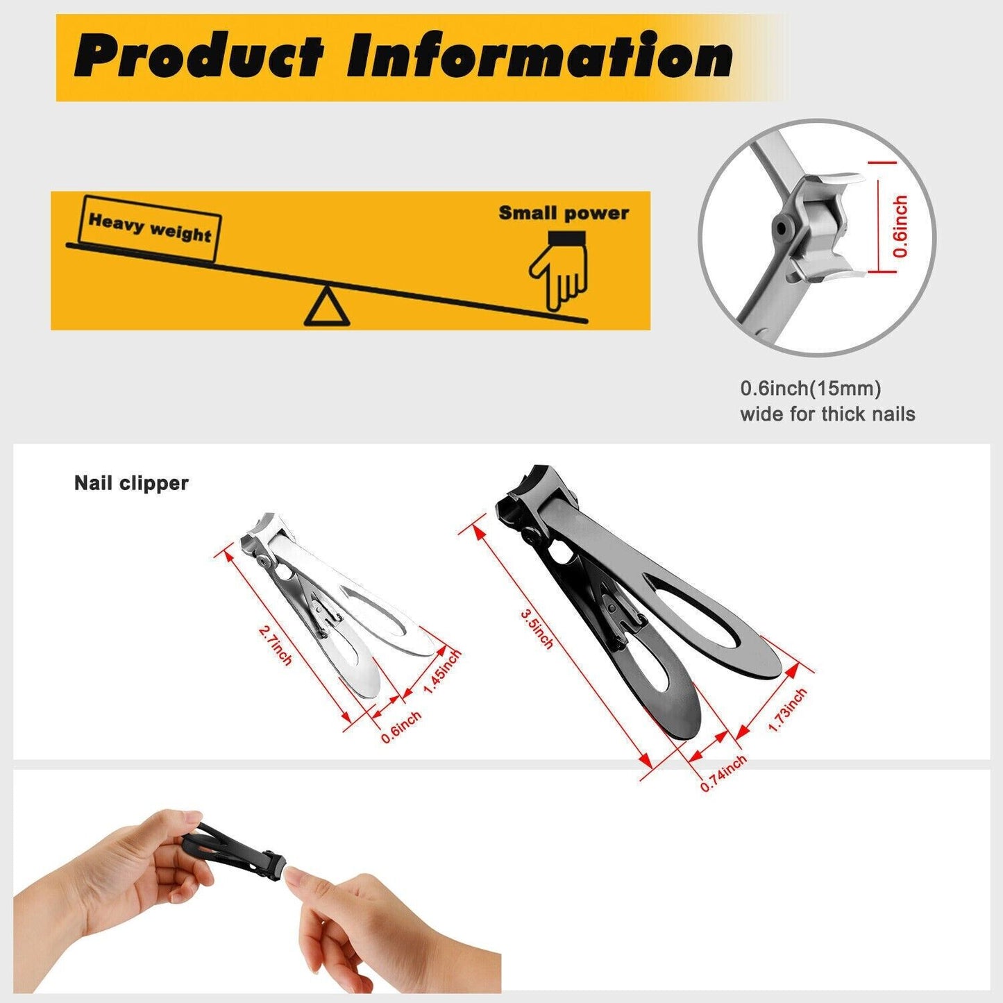Extra Large Toe Nail Clippers For Thick Hard Nails Cutter Heavy Duty