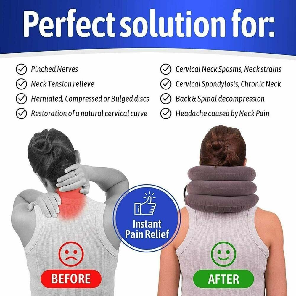 Cervical Neck Traction Device Collar Brace Support Pain Relief