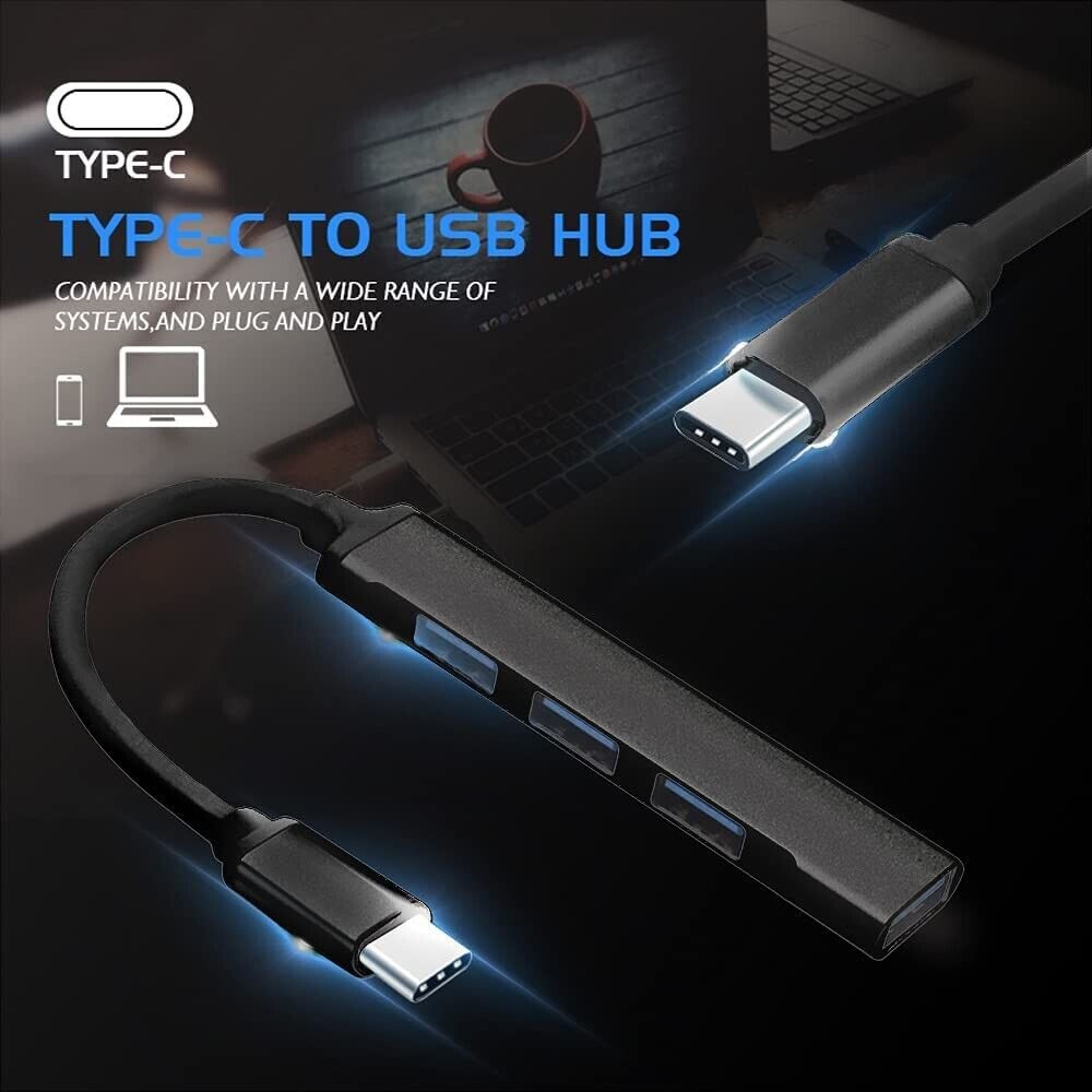 USB-C Type C to USB 3.0 4 Port Hub Splitter For PC Phone Mac iPad